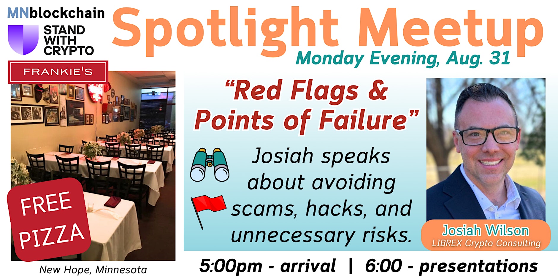 Spotlight Meetup Aug. 31 – How to Spot Red Flags in the Industry